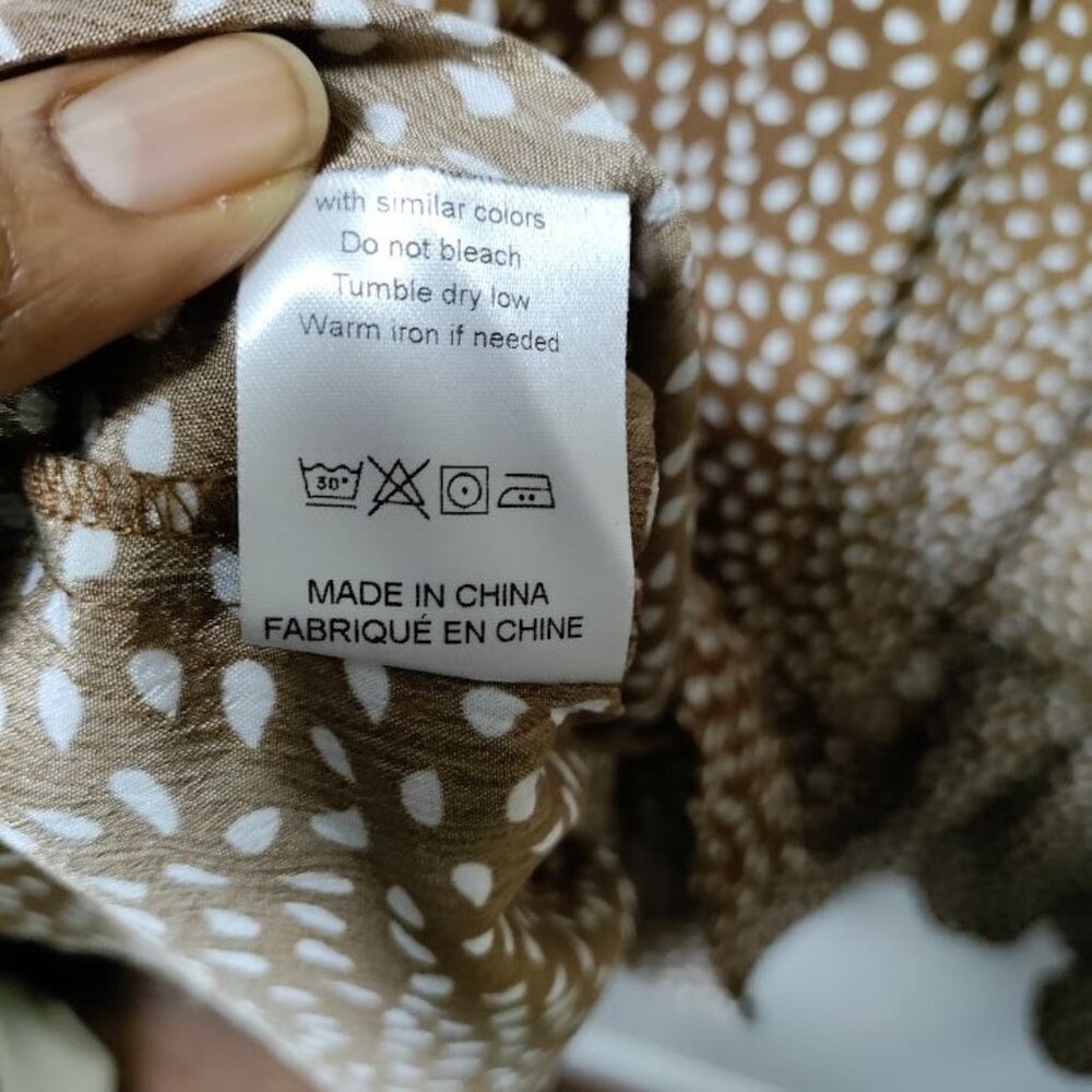 Babydoll Whimsy Ruffle Hem Tie Boho, Cocquette Empire Waist Mini Dress Khaki XXL - Picture 9 of 12